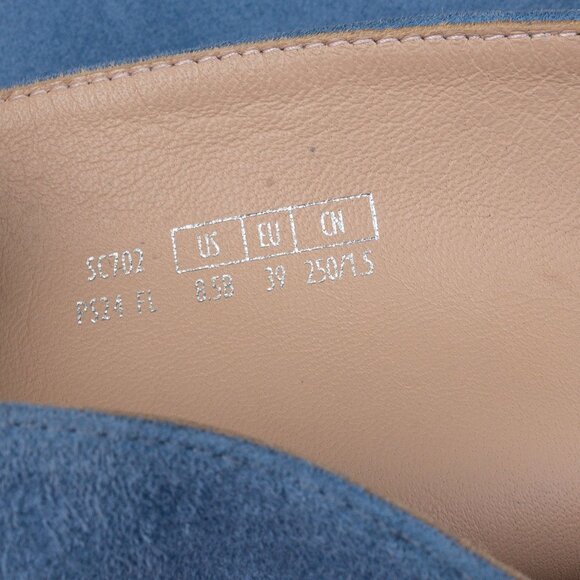 Stuart Weitzman Women Xcurve 85 Blue Suede Pointy Slouch Fashion Boots sz 8.5 - Picture 9 of 10